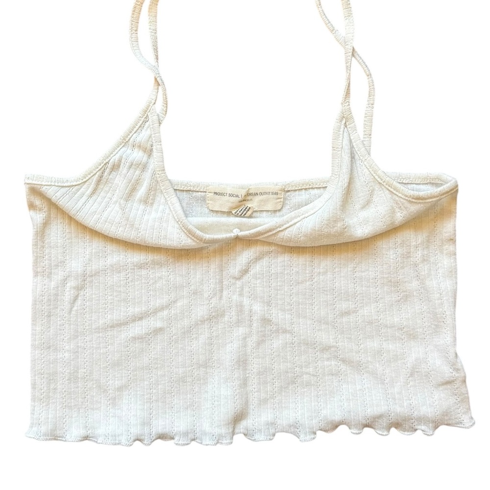 White Ribbed Knit Cami Top Urban Outfitters size small - Picture 3 of 4